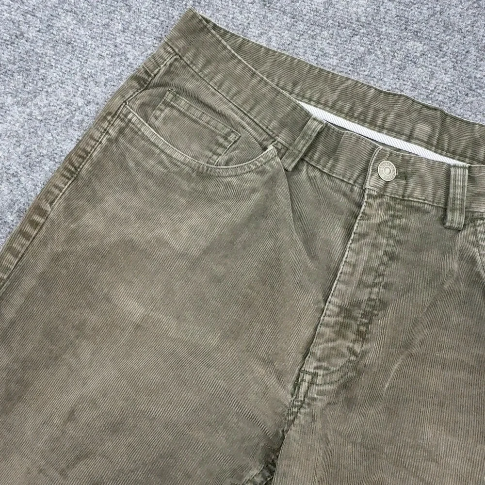 Brooks‎ Brothers Pants Men 36 Olive Green Cotton Spandex Corduroy Classic Casual